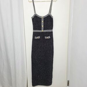 SAYLOR Black Maxi Dress with Gold Details